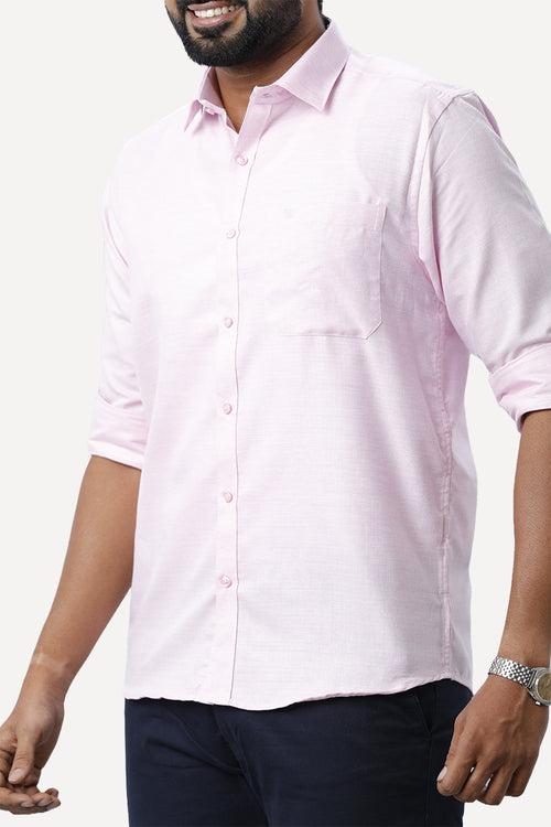 ARISER Armani Light Pink Color Cotton Rich Blend Full Sleeve Solid Slim Fit Formal Shirt for Men - 90953