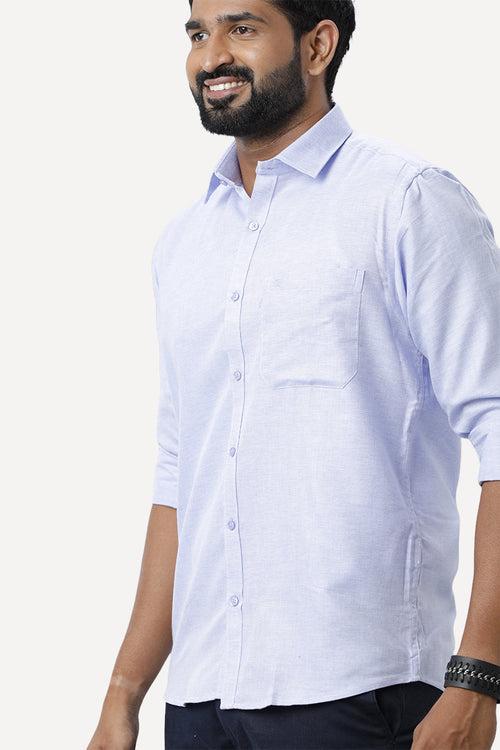 ARISER Armani Purple Blue Color Cotton Rich Blend Full Sleeve Solid Slim Fit Formal Shirt for Men - 90959