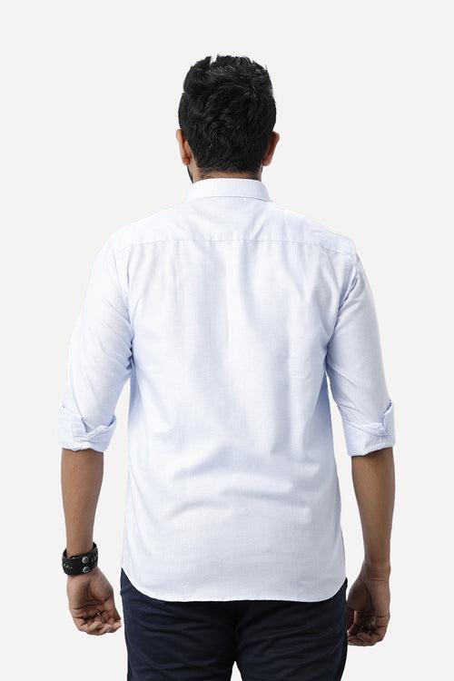 ARISER Armani Light Blue Color Cotton Rich Blend Full Sleeve Solid Slim Fit Formal Shirt for Men - 90951