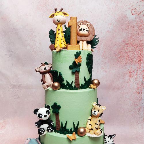 3 Tier Jungle Theme Cake