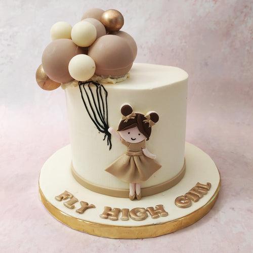 Girl and Balloons Cake