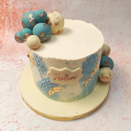 Blue and White Cake