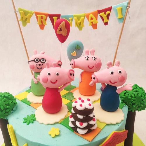 Peppa and Fam Birthday Cake