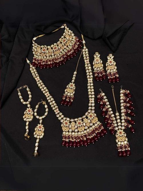 Premium Kundan Polki Studded Full Bridal Set