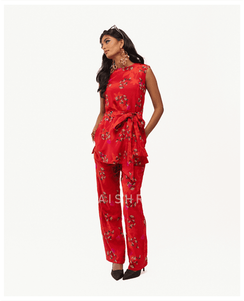 Red Jasmine Co-ord Set