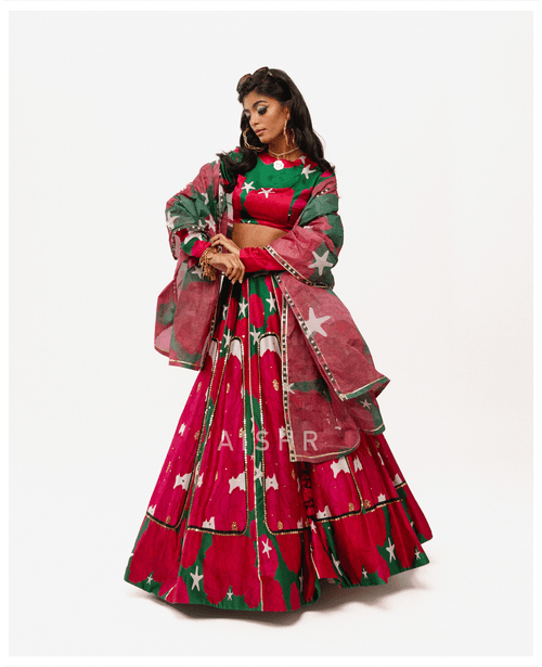 Paneer Rose Lehenga