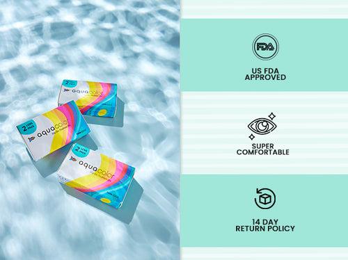 Aquacolor Monthly - Zero Power Color Contact Lenses (2 Lens/ Box)