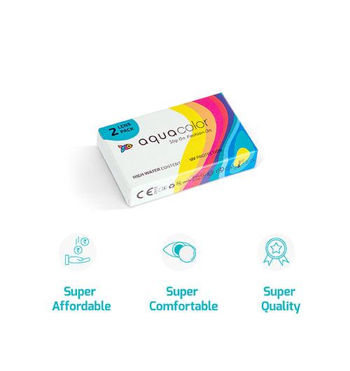 Aquacolor Monthly - Zero Power Color Contact Lenses (2 Lens/ Box)