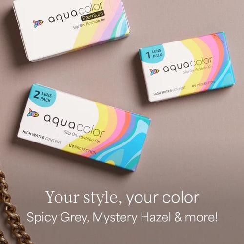 Aquacolor Monthly - Zero Power Color Contact Lenses (2 Lens/ Box)