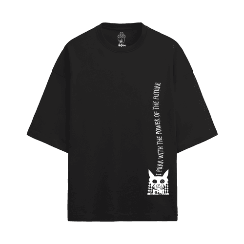 NINE LIVES TO HACK OVERSIZED FRENCH TERRY COTTON T-SHIRTS