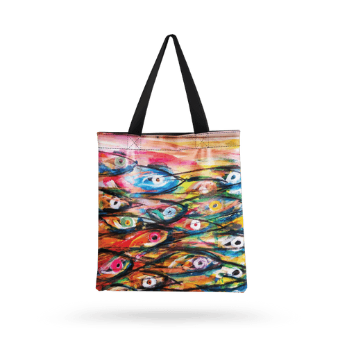 AQUA REALM all over printed  Tote Bag with zipper