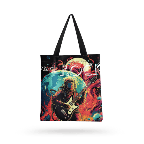 SPACE ROCK all over printed  Tote Bag with zipper