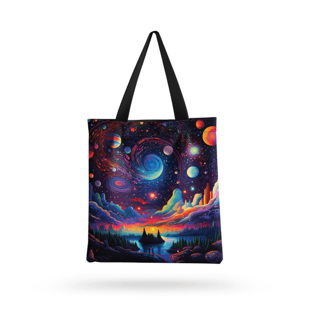 DREAMY NIGHT all over printed  Tote Bag with zipper