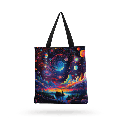 DREAMY NIGHT all over printed  Tote Bag with zipper