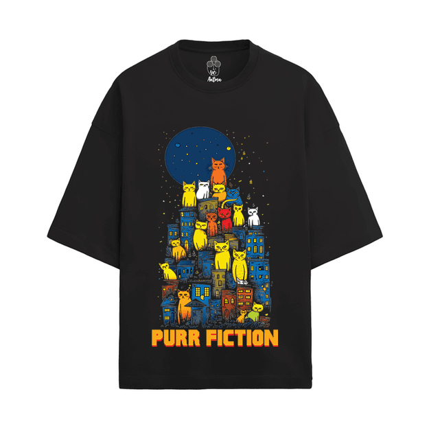 PURR FICTION OVERSIZED FRENCH TERRY COTTON T-SHIRTS