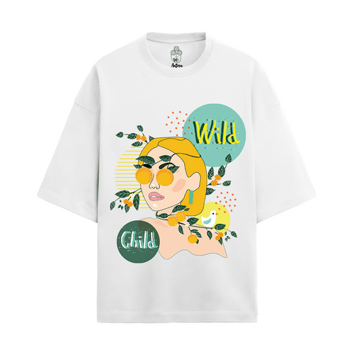 WILD CHILD OVERSIZED FRENCH TERRY COTTON T-SHIRTS