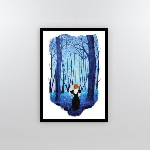 The Deep Blue Forest Framed Poster
