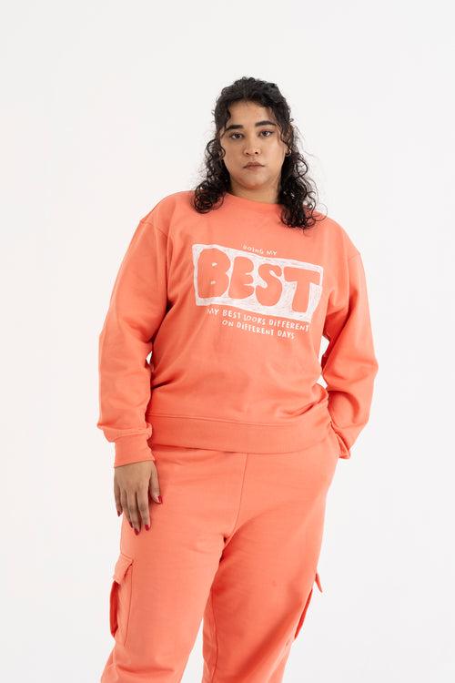 Doing My Best Sweatshirt- Orange