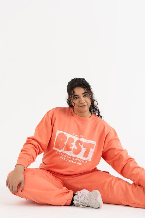 Doing My Best Sweatshirt- Orange