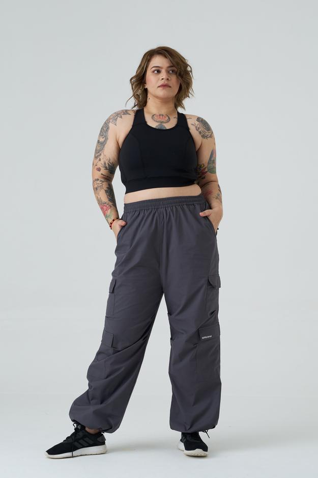 Dora Parachute Pants: Dark Grey