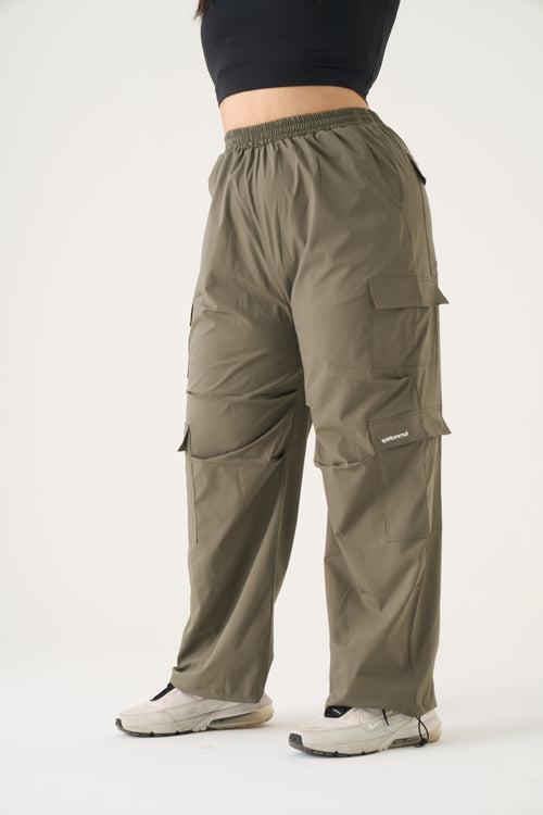 Dora Parachute Pants: Olive