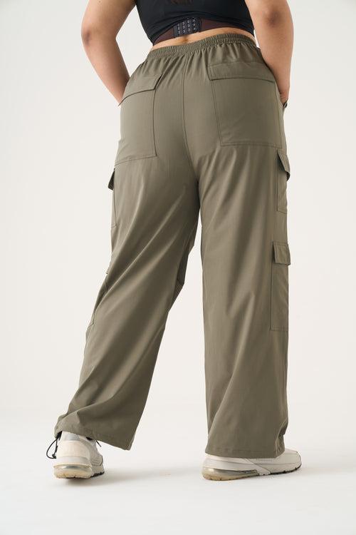 Dora Parachute Pants: Olive