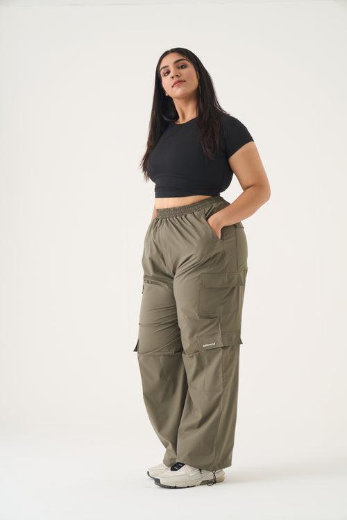 Dora Parachute Pants: Olive