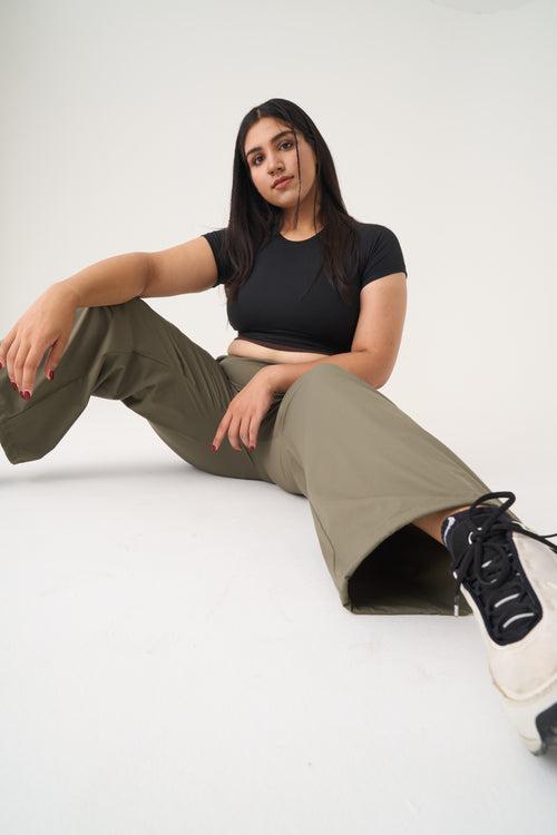 Dora Parachute Pants: Olive