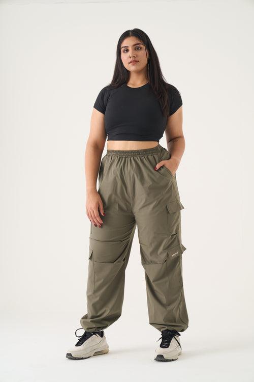 Dora Parachute Pants: Olive