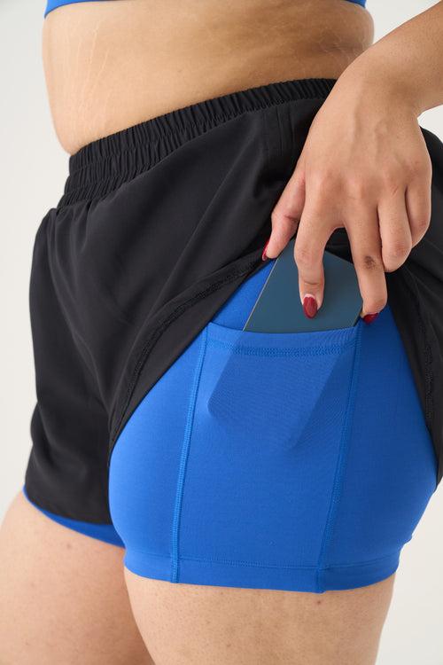 On Track Shorts: Bolt Blue