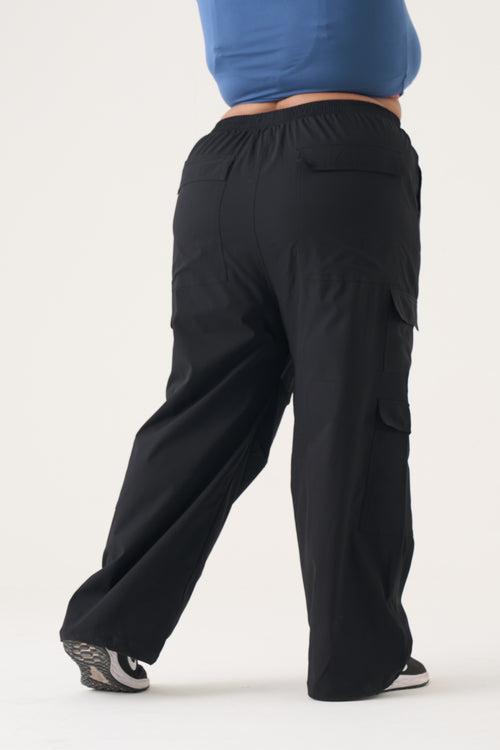 Dora Parachute Pants: Black