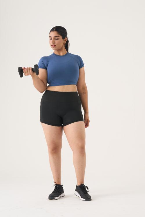 FlexFit Crop Top: Blue