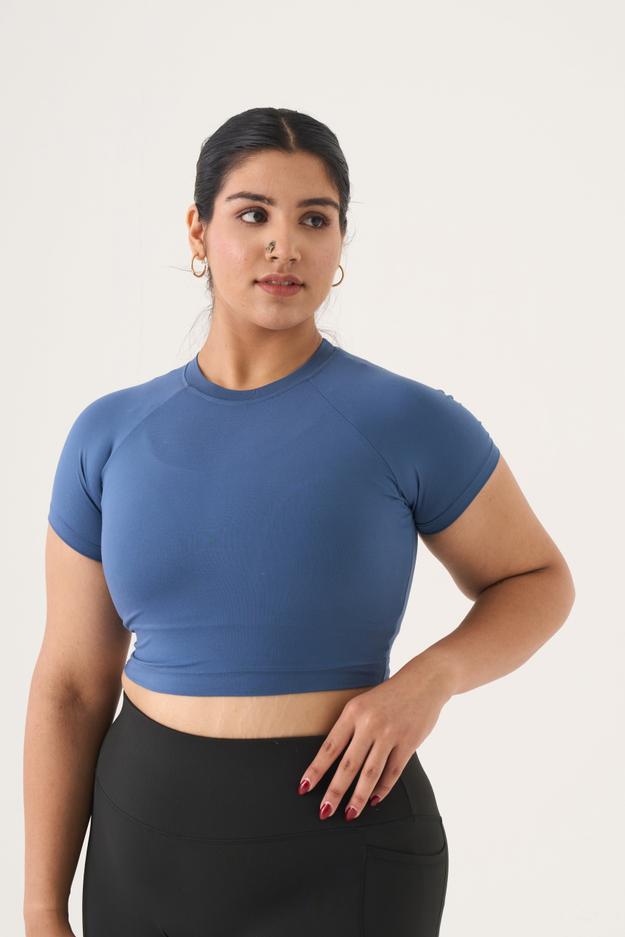 FlexFit Crop Top: Blue