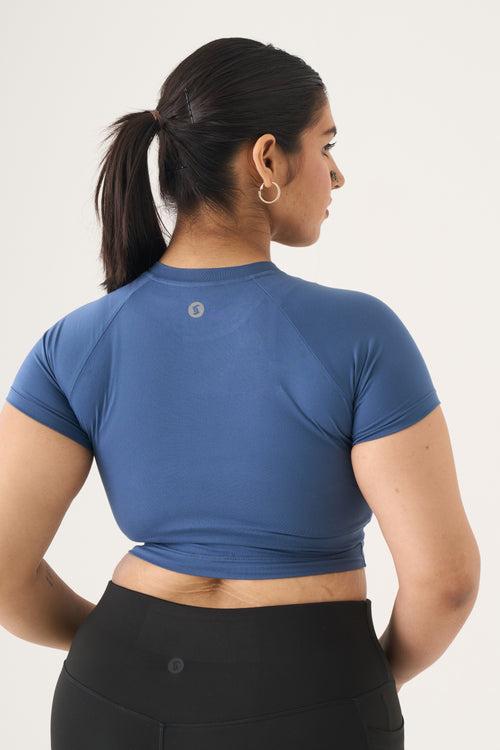 FlexFit Crop Top: Blue