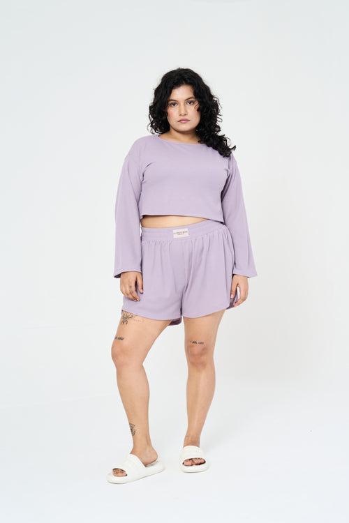 Me Time Crop Tee: Lilac