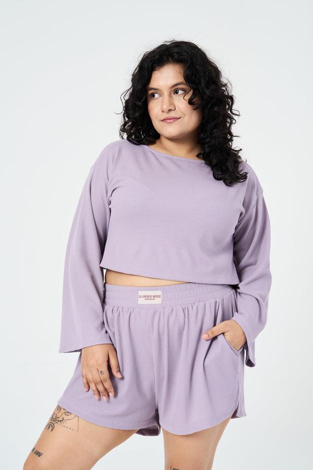 Me Time Crop Tee: Lilac