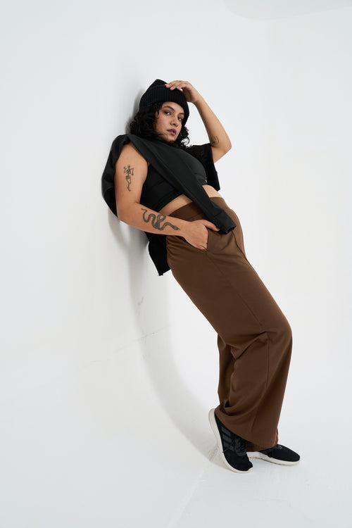 Balance Wide-Leg Pants: Brown