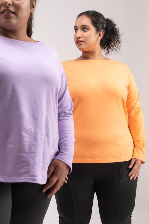 Week-Long Sleeve Top: Tangerine