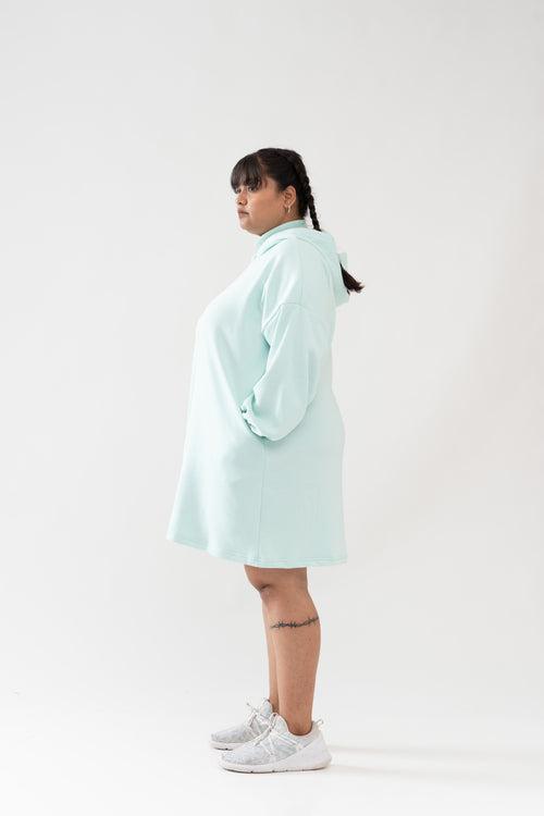 Snuggle Hoodie Dress: Fresh Mint