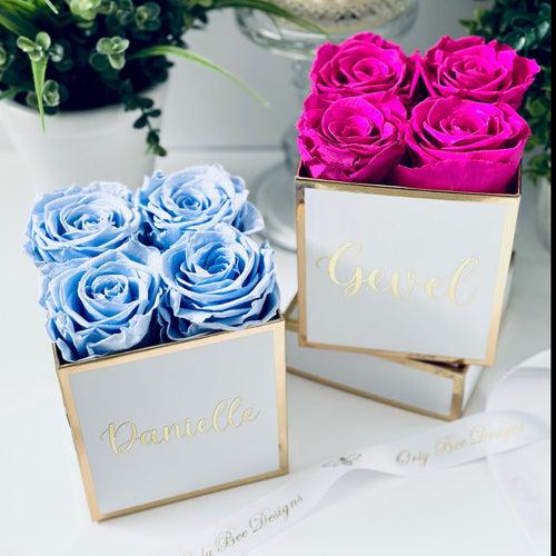 Preserved Roses in a Personalized Box-Small