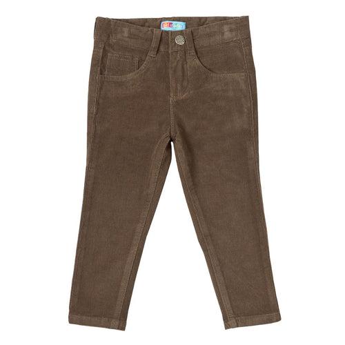 Boys Brown Slim Fit Corduroy Trouser