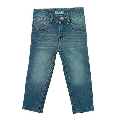 Boys Dual Tone Blue Slim Fit Jeans