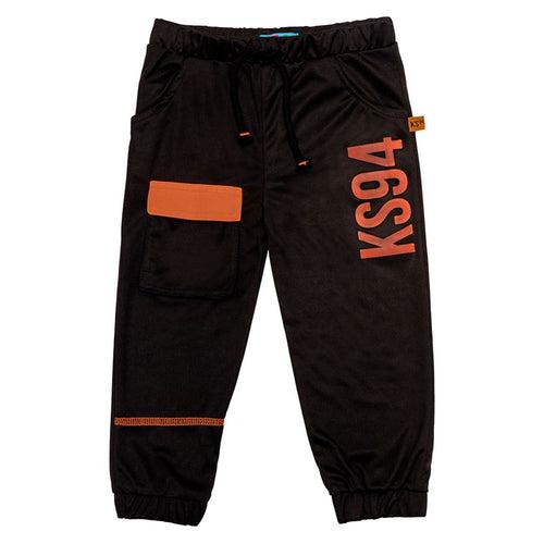 Kids Black Knit Cargo Joggers