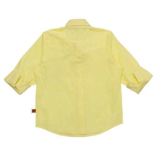 Boys Green Cotton Slub Shirt