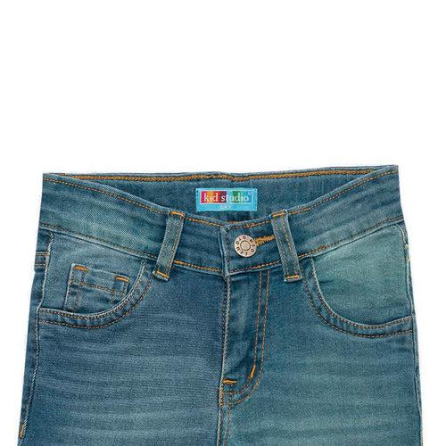 Boys Dual Tone Blue Slim Fit Jeans