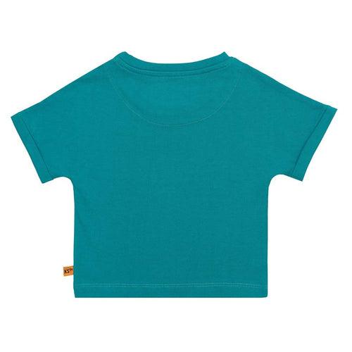 Girls Teal Blue Sporty Crop Top