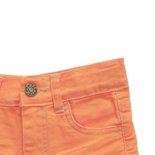 Girls Neon Orange Cotton Stretch Short