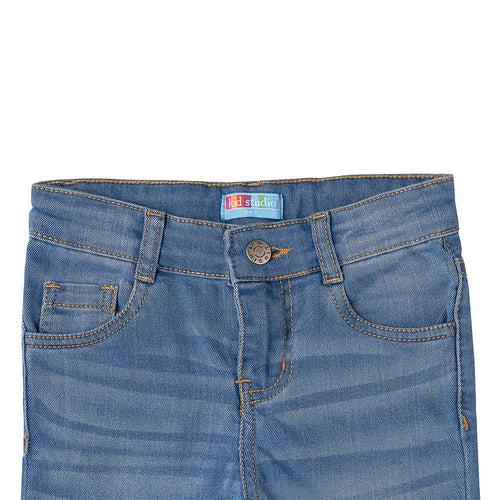 Boys Light Blue Slim Fit Stretch Jeans