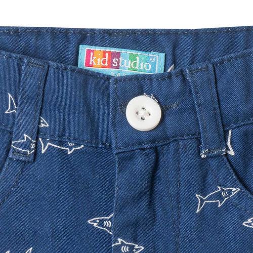 Boys Blue Fish Print Shorts