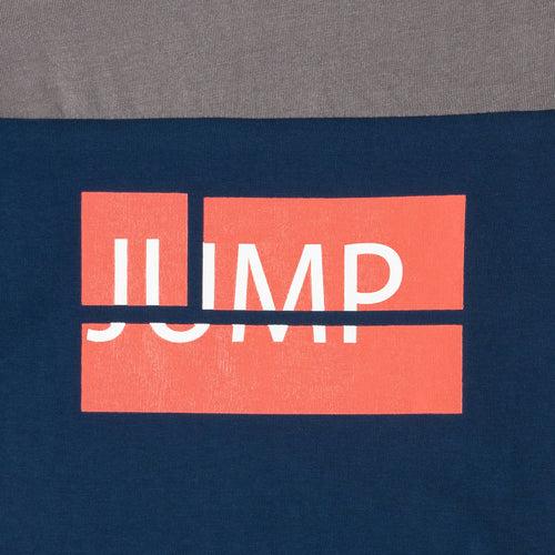 Boys Blue & Grey Jump Print T-shirt
